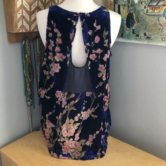 Simply Noelle Floral Velvet Burnout Tank Camisole - Fairy Goth NEW - Picture 4 of 12